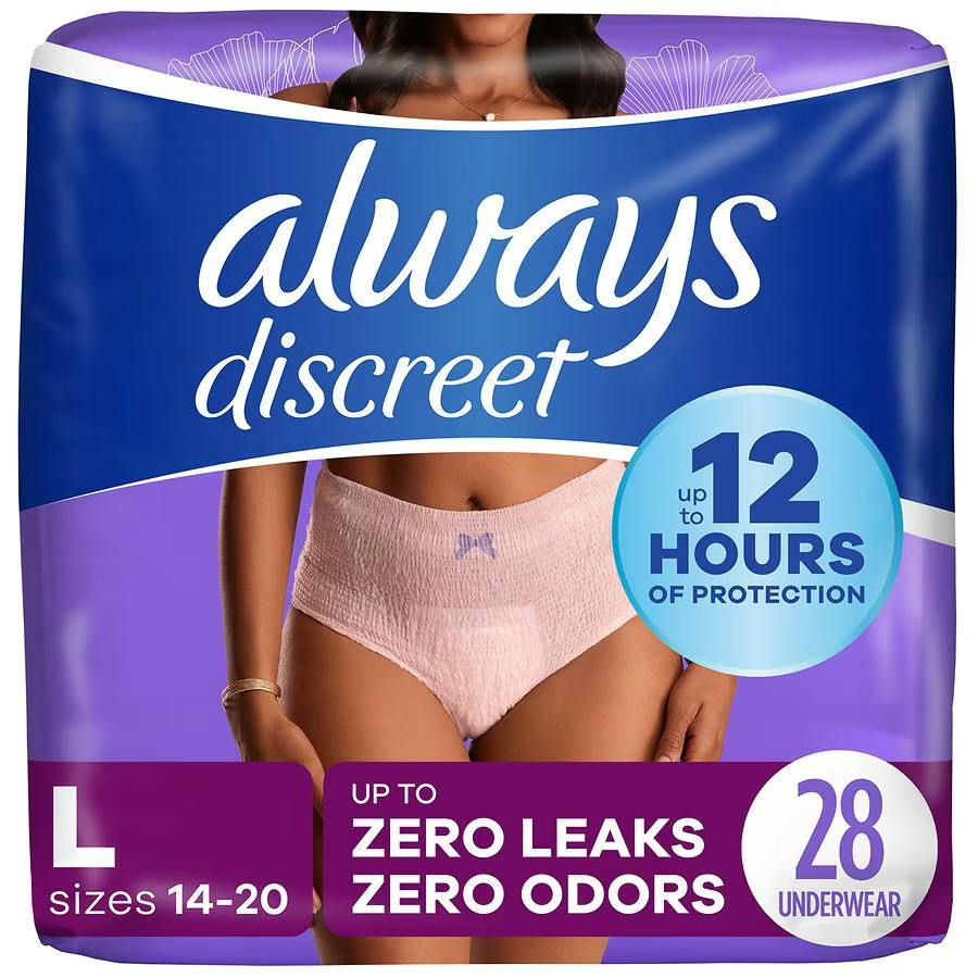 2 Always Discreet Underwear Packs