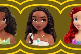 Tiana, Moana, and Ariel styling heads