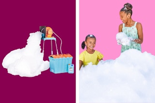1 stock image of product and 1 lifestyle image with background removed with nanobanana of the Little Tikes Foam Machine