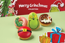 How To Save Up To 38% On Krispy Kreme's Merry Grinchmas Doughnuts card image