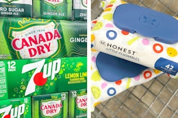 collage with soda and baby wipes