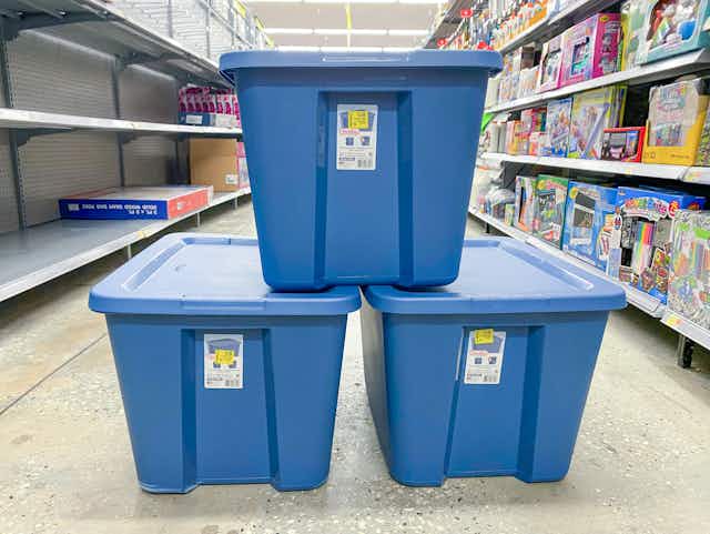 Sterilite 18-Gallon Storage Totes on Clearance — Only $3.50 at Walmart card image