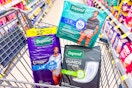 depend incontinence products in a shopping cart