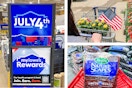 Lowe's fourth of july sign, american flag, and mulch
