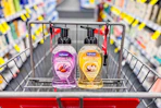 2 softsoap foaming hand soaps in a cart