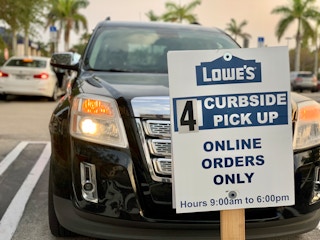car parked at lowes curbside parking