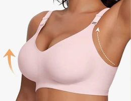 a person wearing a pink push-up bra