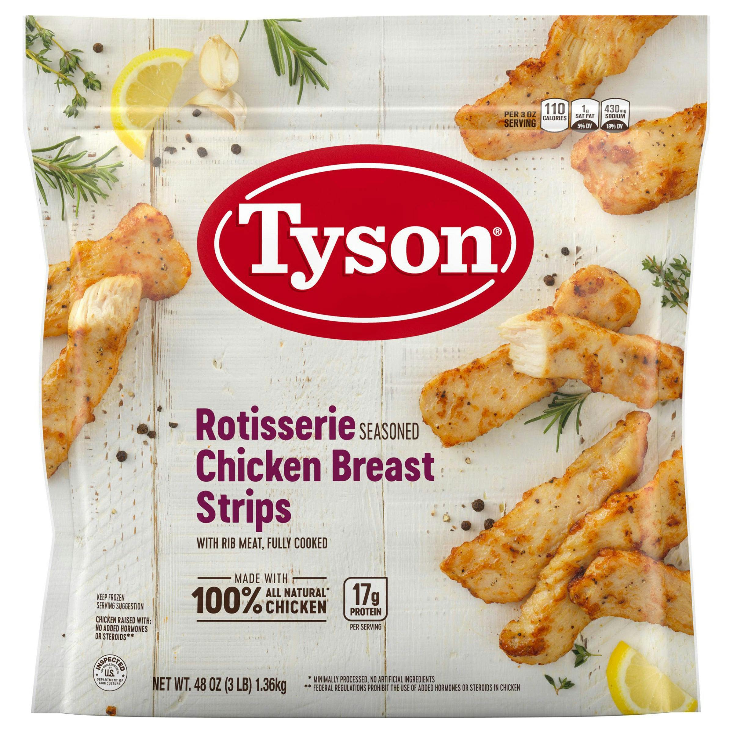 Tyson Frozen Rotisserie Chicken Breast Strips Bag