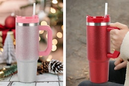 pink and red cook with glittery