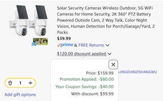 solar security cameras cart