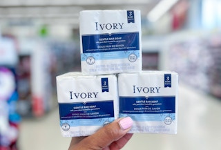 hand holding ivory soap