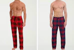 two model with plaid pajama pants