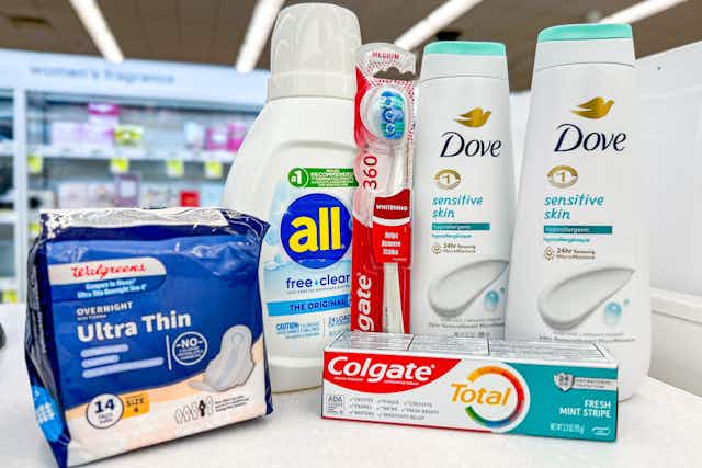 $0.25 Walgreens Shopping Haul: Includes Dove, Colgate, and More card image