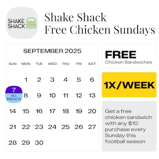 Shake Shack Free Chicken Sundays — September 2025