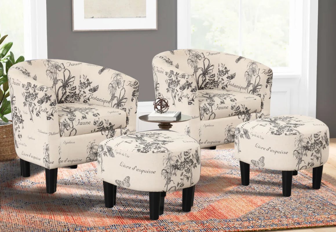 Ebern Designs Chair and Ottoman Set