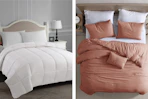 Rue La La bedding: two comforters on bed