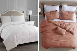 Rue La La bedding: two comforters on bed