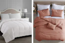 Rue La La bedding: two comforters on bed