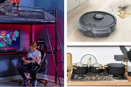 X Rocker gaming bunk bed, Shark robot vacuum, Drew Barrymore cookware