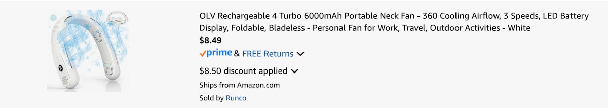 Amazon portable neck fan 2025 2