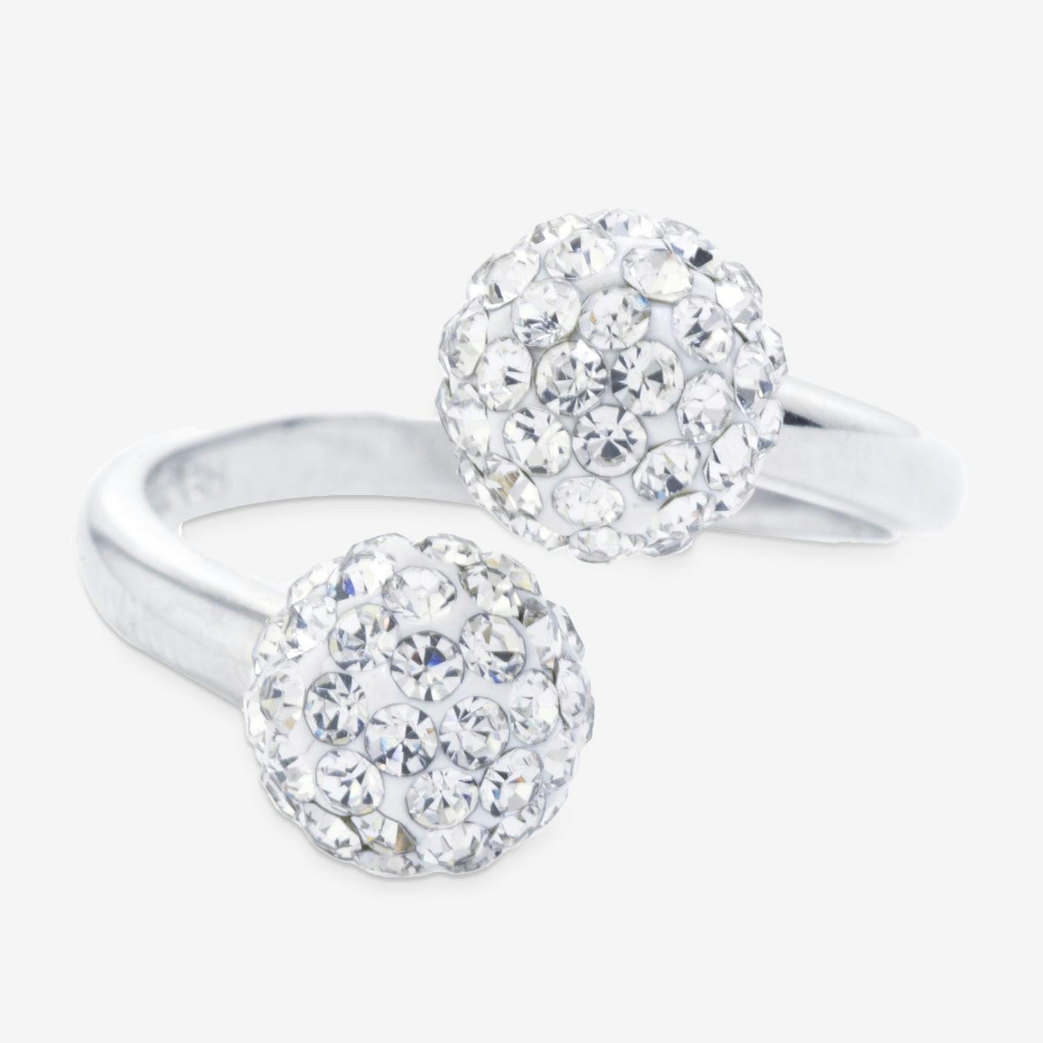 Crystal Bypass Cocktail Ring