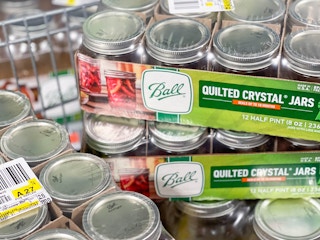 cart of ball canning jars