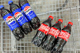 pepsi coca cola in shopping cart