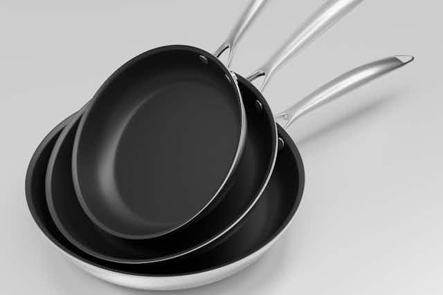 Stainless Steel Nonstick Frying Pan Set, Just $49.50 With Amazon Promo Code card image