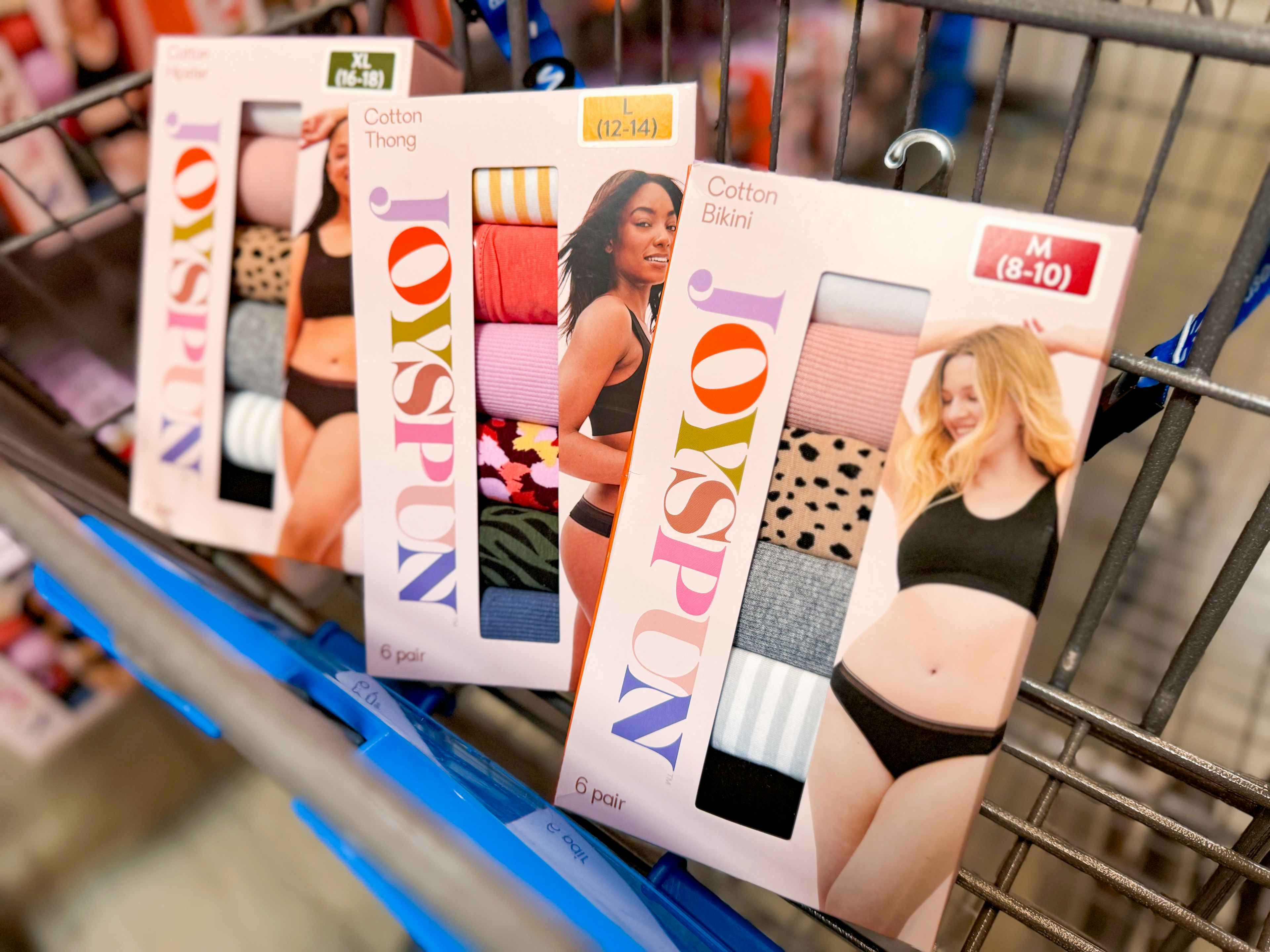 three joyspun underwear packs in walmart cart