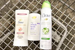 3 dove deodorants in a cart