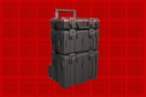 modular toolbox unit on a red background