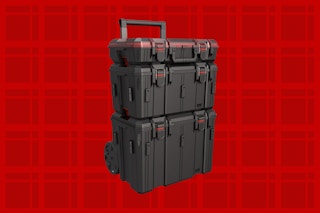 modular toolbox unit on a red background