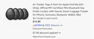 air tracker Amazon receipt