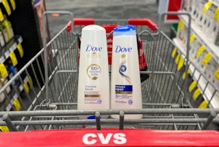 two Dove hair care items in shopping cart