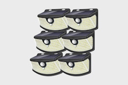 solar lights on a grey background