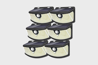 solar lights on a grey background