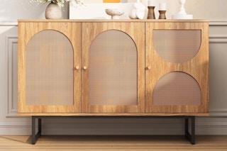 Lifestyle image of a sideboard buffet cabinet in home setting