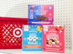 3 nature's garden snacks sitting in front a target basket