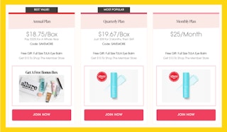 Allure Subscription options