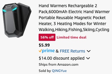 a hand warmer cart ending in $5.99