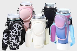 Water Bottle Carrier, Just $11.99 at Walmart (Includes Straw Covers) card image