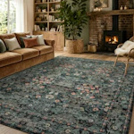 Boho Floral Area Rug