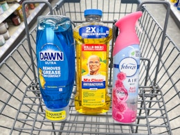 dawn febreze mr. clean products in walgreens cart