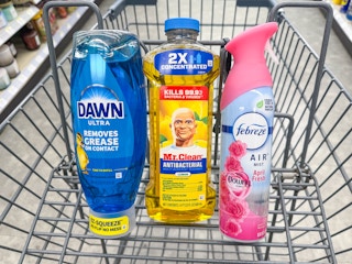 dawn febreze mr. clean products in walgreens cart