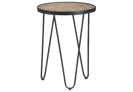 Farmhouse Wood and Metal Side Table