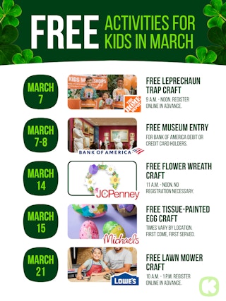 Free Activities for Kids March 2026