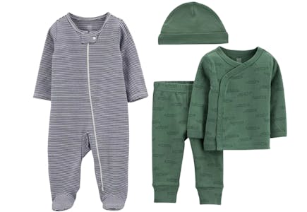 Alligator Print 4-Piece Layette Set