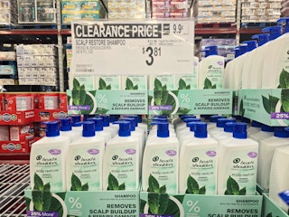 head & shoulders shampoo with a $3.81 clearance price sign