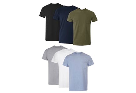 Hanes Men's Pocket T-shirts 6-Pack