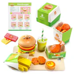 Wooden Hamburger Play Food Set